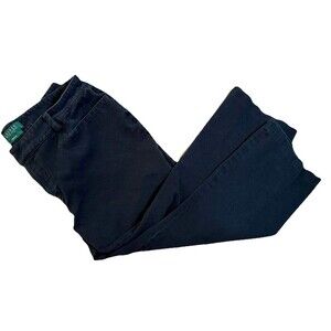 Lauren Ralph Lauren Petite Black Pants 14P Cotton Stretch Straight Leg Work